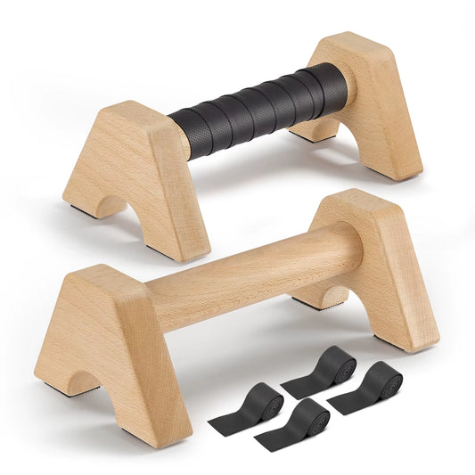 1 Pair Wooden Push up Bar, for Home Workout Parallettes Bars,Push-Up Stand Exercise Equipment Handstand Blocks for Men and Women